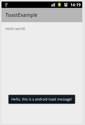Toast in Android Example